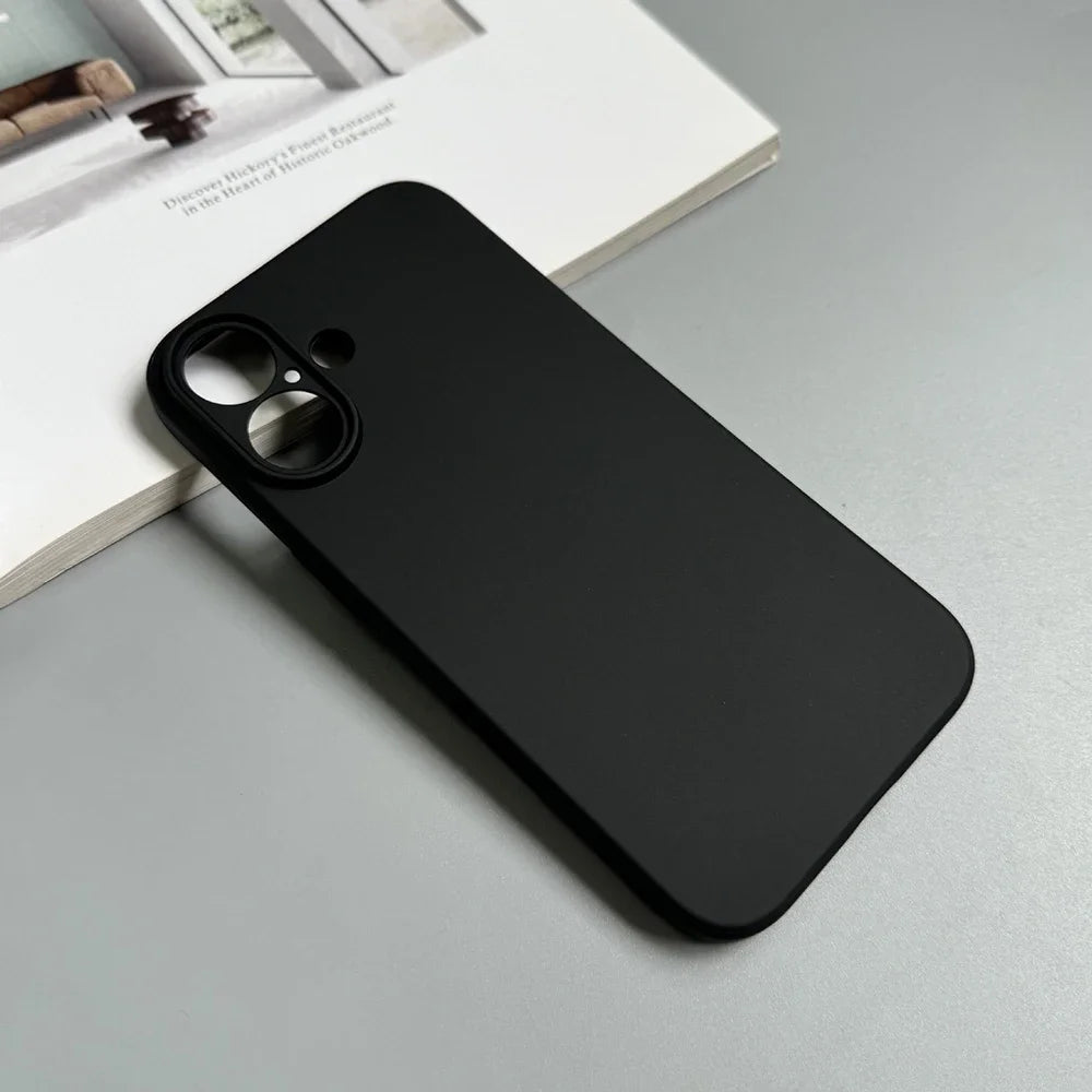 Luxury Full Matte Black Silicone iPhone Case for the iPhone 16
