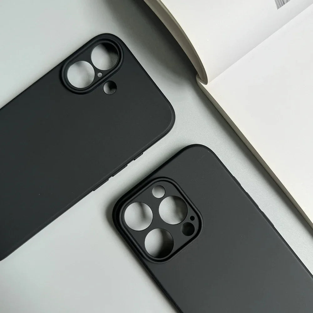 Luxury Full Matte Black Silicone iPhone Case for the iPhone 16