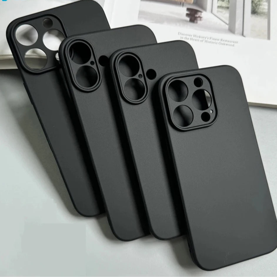 Luxury Full Matte Black Silicone iPhone Case for the iPhone 16