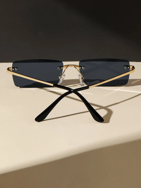 Square Frame Rimless Sunglasses