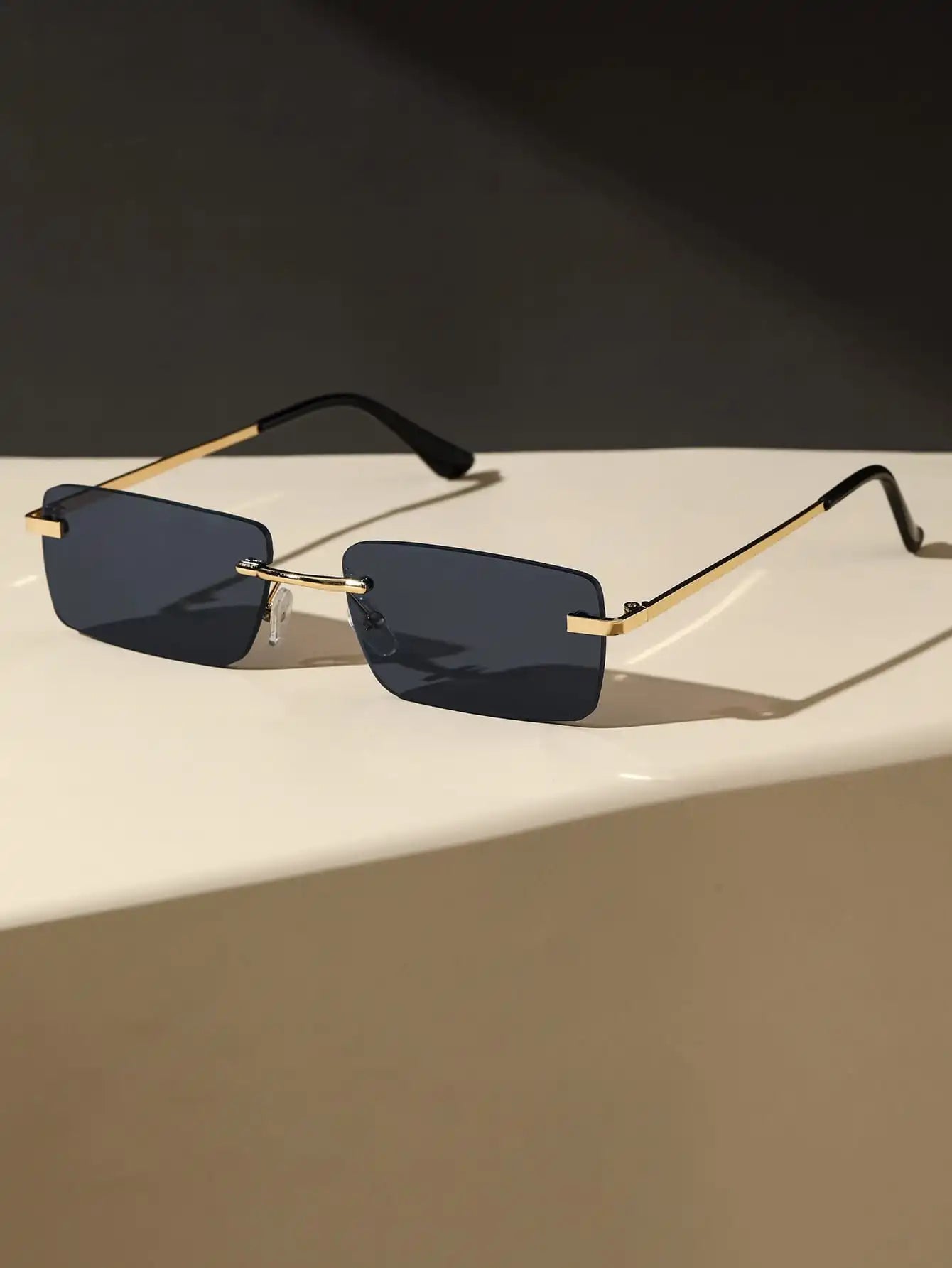 Square Frame Rimless Sunglasses