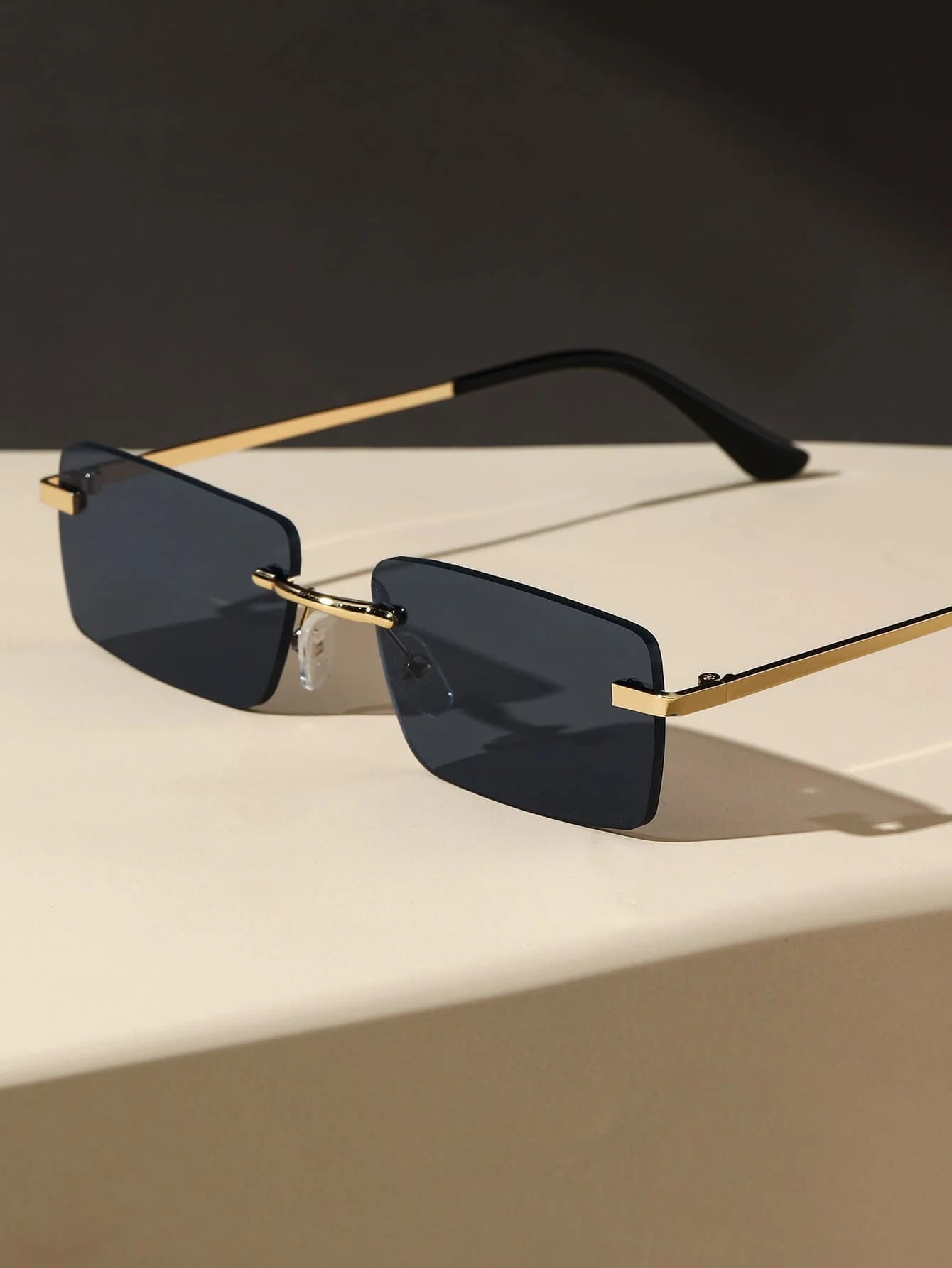 Square Frame Rimless Sunglasses